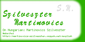 szilveszter martinovics business card